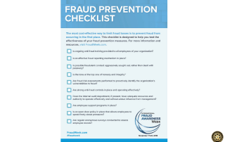 Checklist of ways to prevent fraud