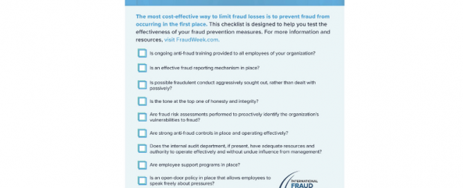 Checklist of ways to prevent fraud