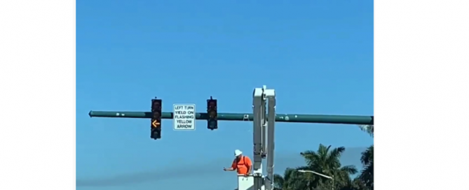 Flashing yellow arrow traffic signal