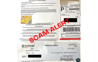 scam alert announcement check from ardent survey inc