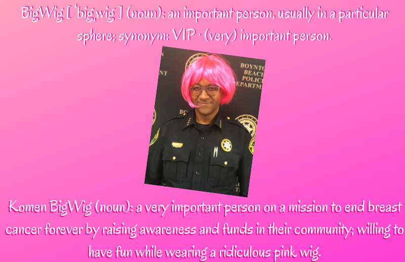 Police Chief Michael Gregory wearing pink wig