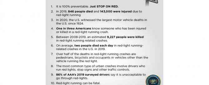 List of reasons to Stop on Red