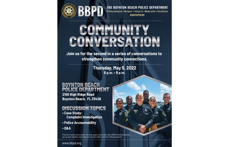 Community Conversation May 5 at the BBPD HQ